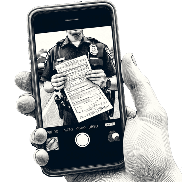 image of cop in rear view mirror